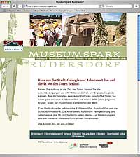 Homepage der Website des Museumsparks