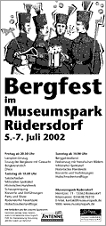 Bergfest im Museumspark Rüdersdorf, 3xA3-Plakat